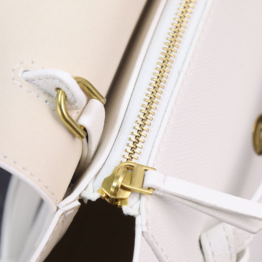 Celine Nano Belt Bag In Grained Calfskin Leather White Bag - Image 3