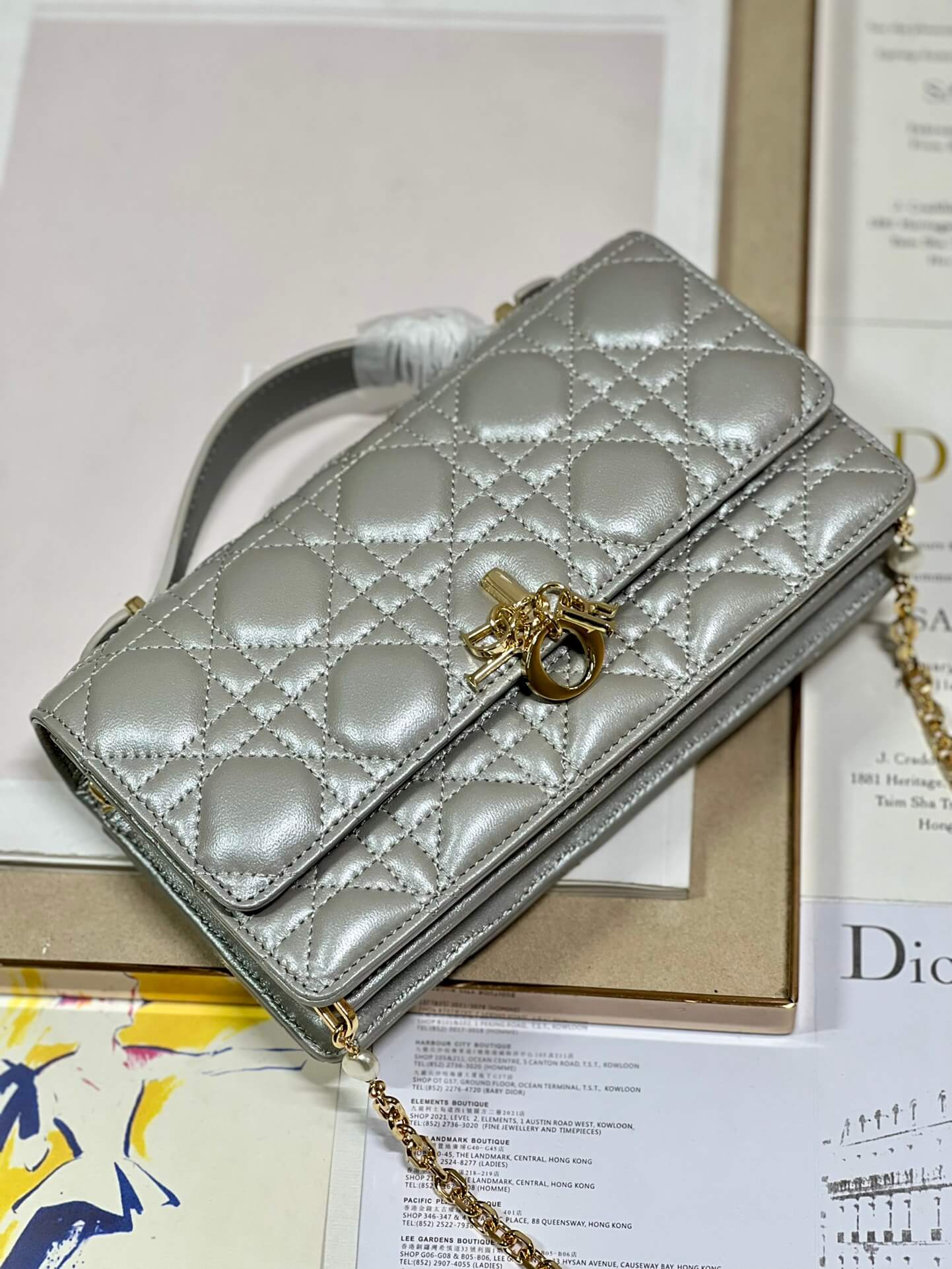Miss Dior Top Handle Bag Grey - Image 6
