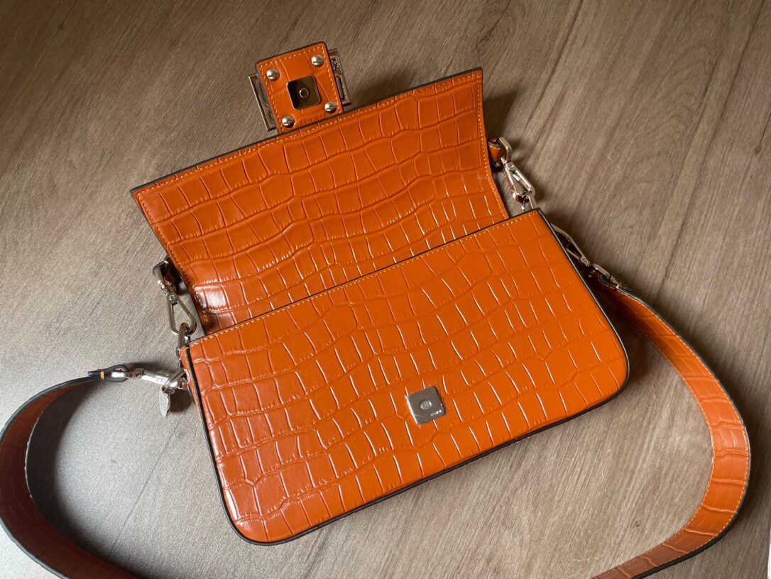 Fendi Baguette Brown Bag Crocodile Leather - Image 7