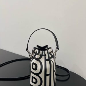 Fendi Mon Tresor Bucket Bag Capsule Leather Black/White