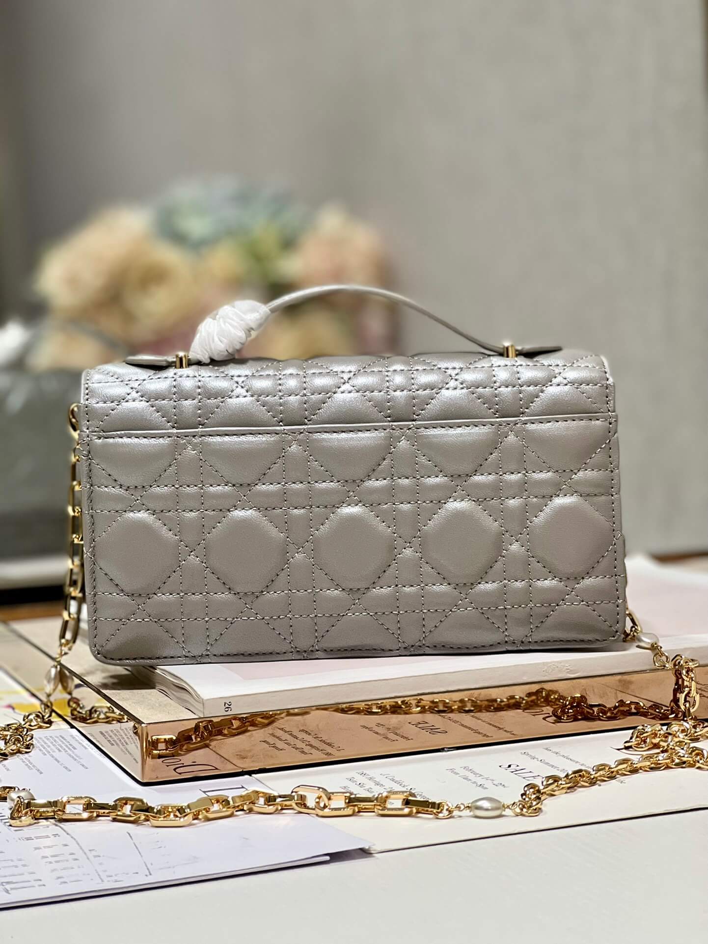 Miss Dior Top Handle Bag Grey - Image 9