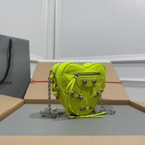 Lime Green Heart Rivet Bag