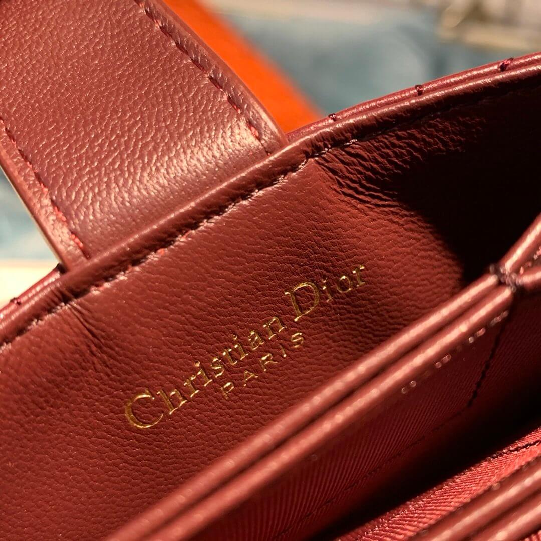 Dior Dior 5-Gusset Card Holder Dark Red - Image 8