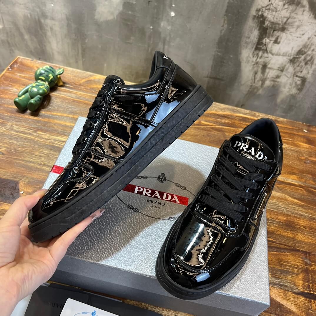 Prada Men's Downtown Sneakers in Patent Leather - Image 7