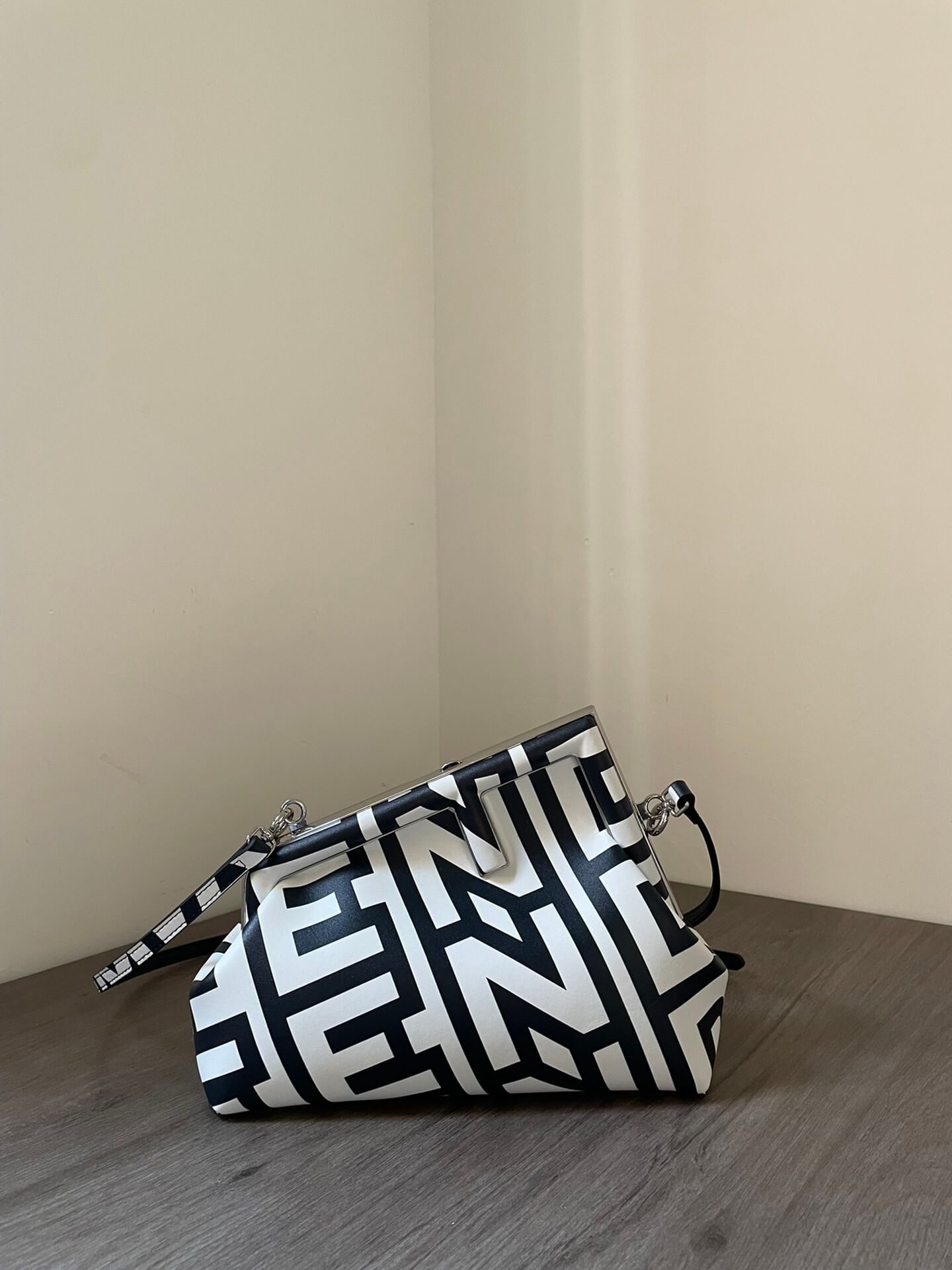 Fendi First Bag in Fendi Roma Capsule Leather Black/White