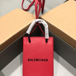 Balenciaga Shopping Phone Holder Red Bag