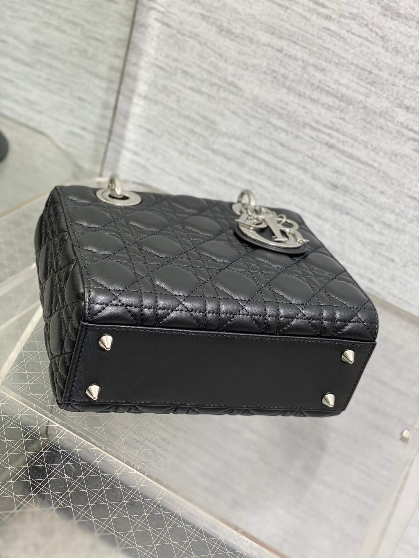 Lady Dior Bag Black Silver Hardware - Image 7