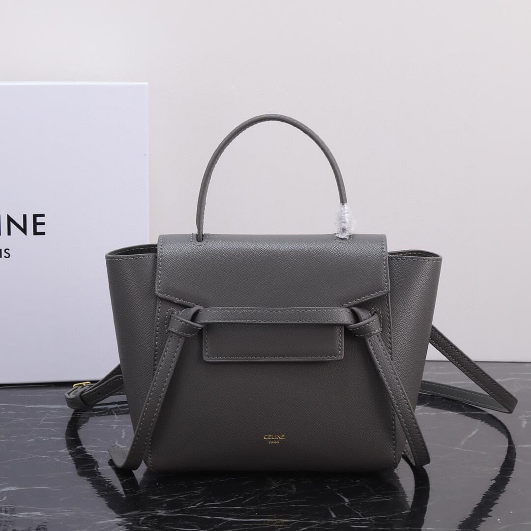 Celine Nano Belt Bag In Grained Calfskin Leather Bag