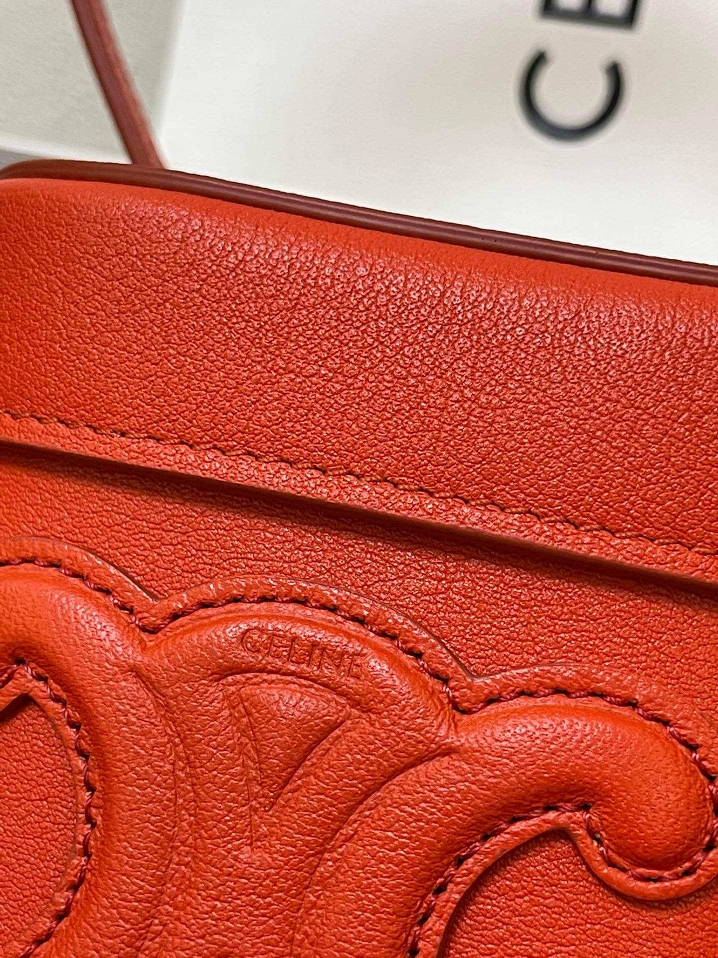 Celine Box Cuir Bag in Red - Image 7