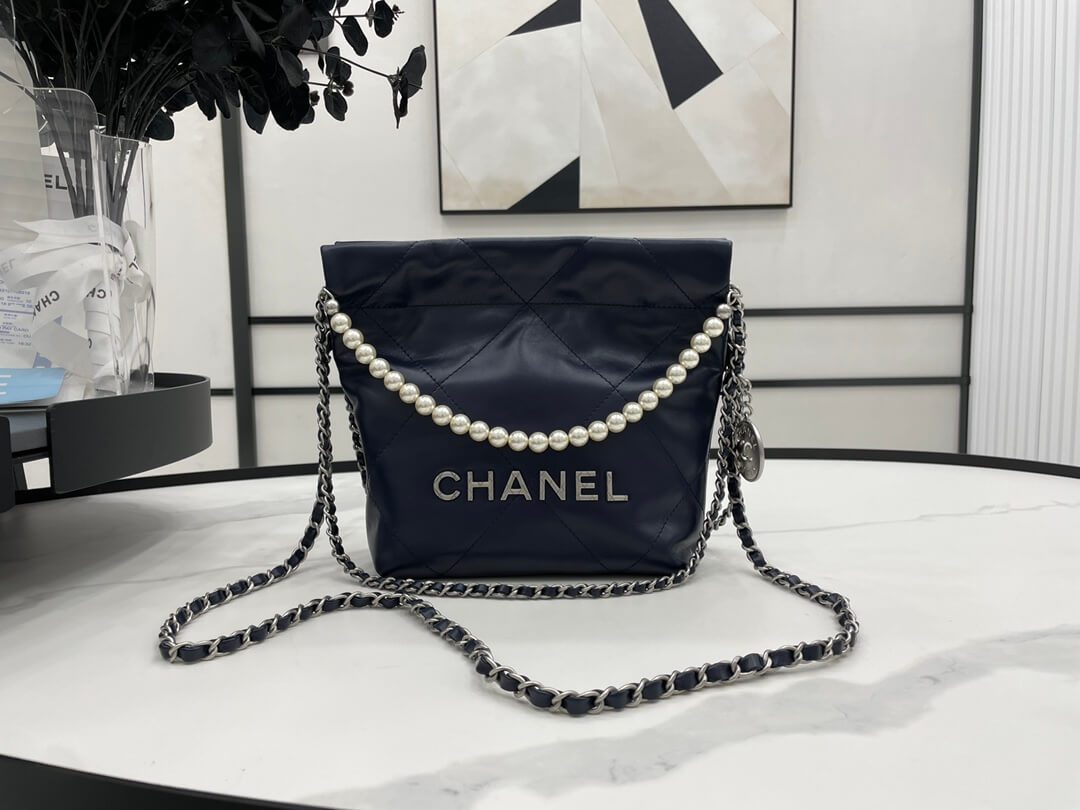 Chanel 22 Small Blue Handbag - Image 7