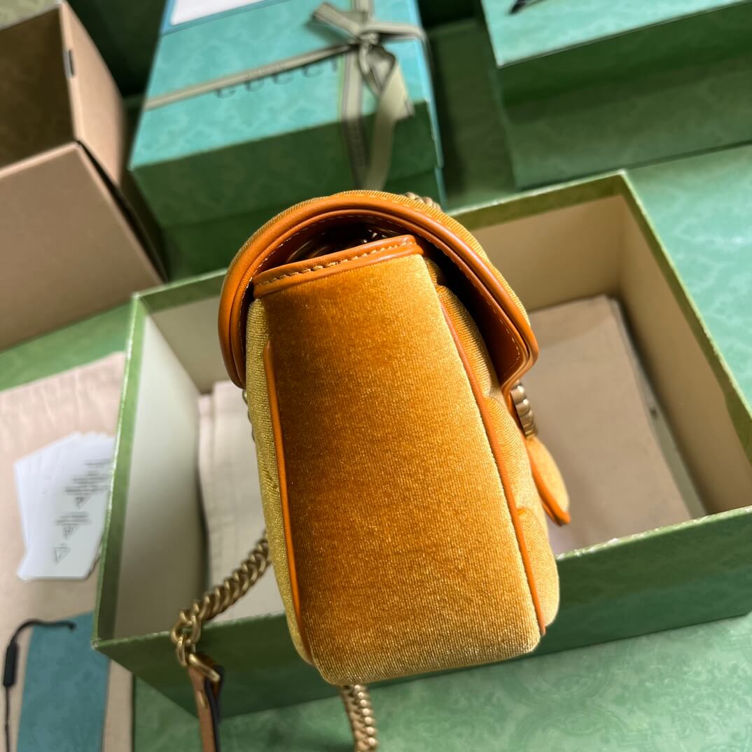 Gucci Marmont Velvet Yellow Bags - Image 8