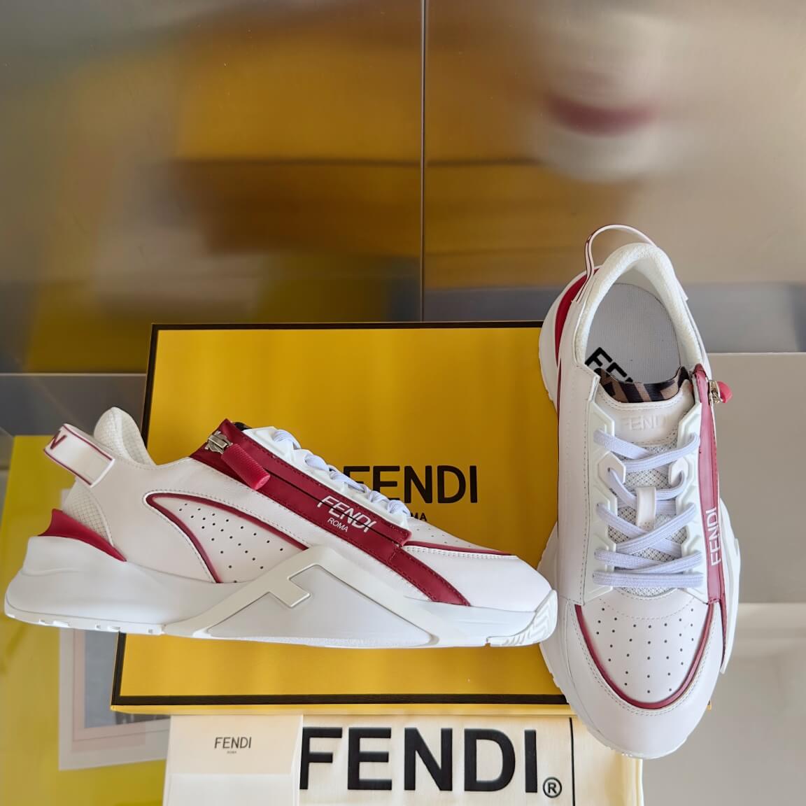 Fendi Flow Men's Leather Sneakers - Image 7