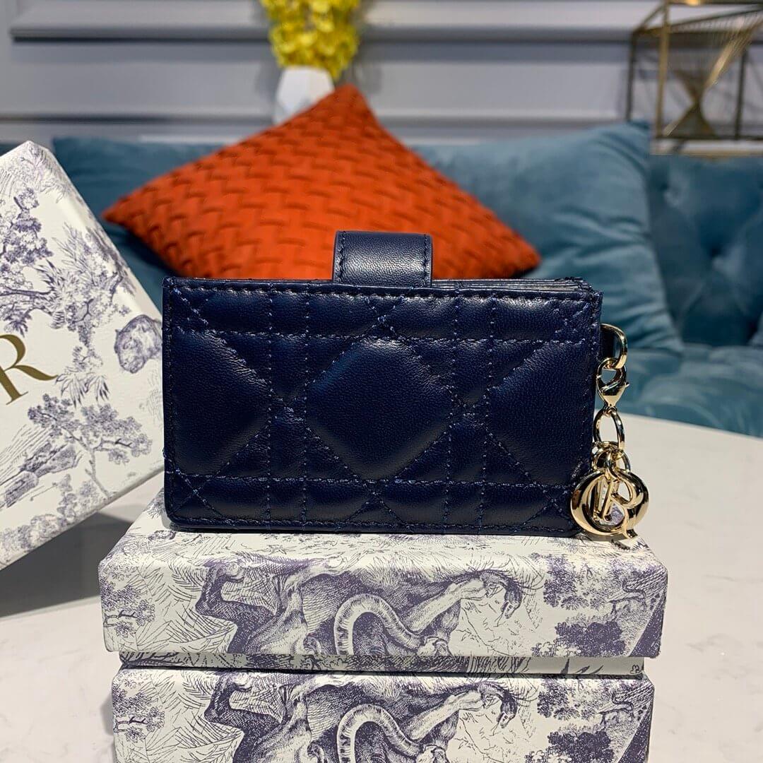 Dior Dior 5-Gusset Card Holder Blue - Image 4