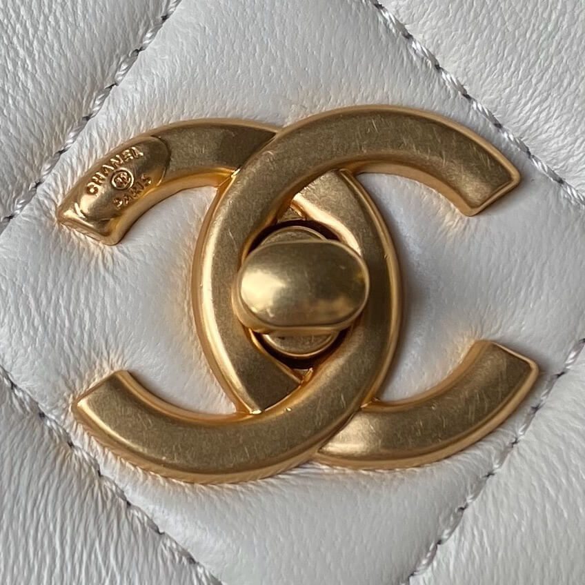 Chanel Small Flap Bag In White - Image 8