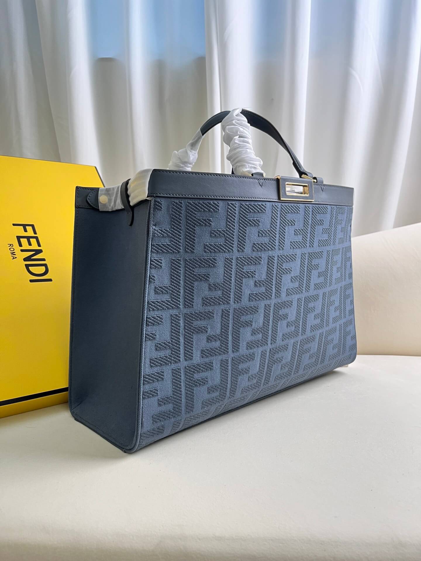 Fendi Women's X-tote Bag In Canvas With Thread-embroidered Ff Monogram - Image 8