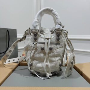 Balenciaga Pompon Giant White Bag