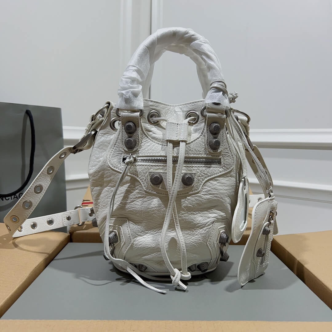 Balenciaga Pompon Giant White Bag