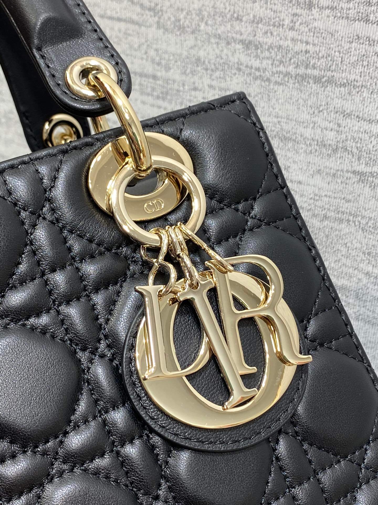 Lady Dior Bag Black Gold Hardware - Image 8