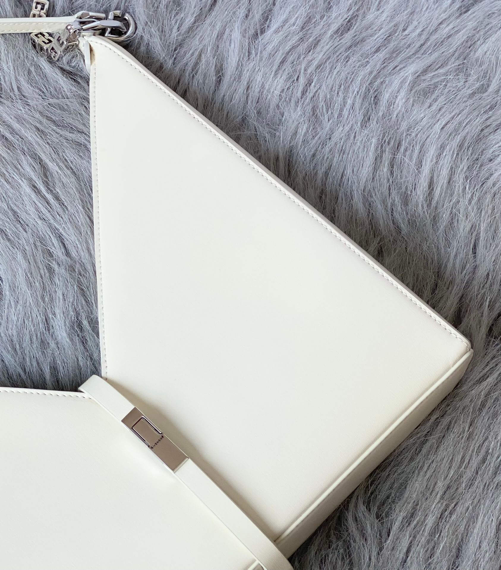 Givenchy V-Shaped Cut Out Chain Bag White - Image 6