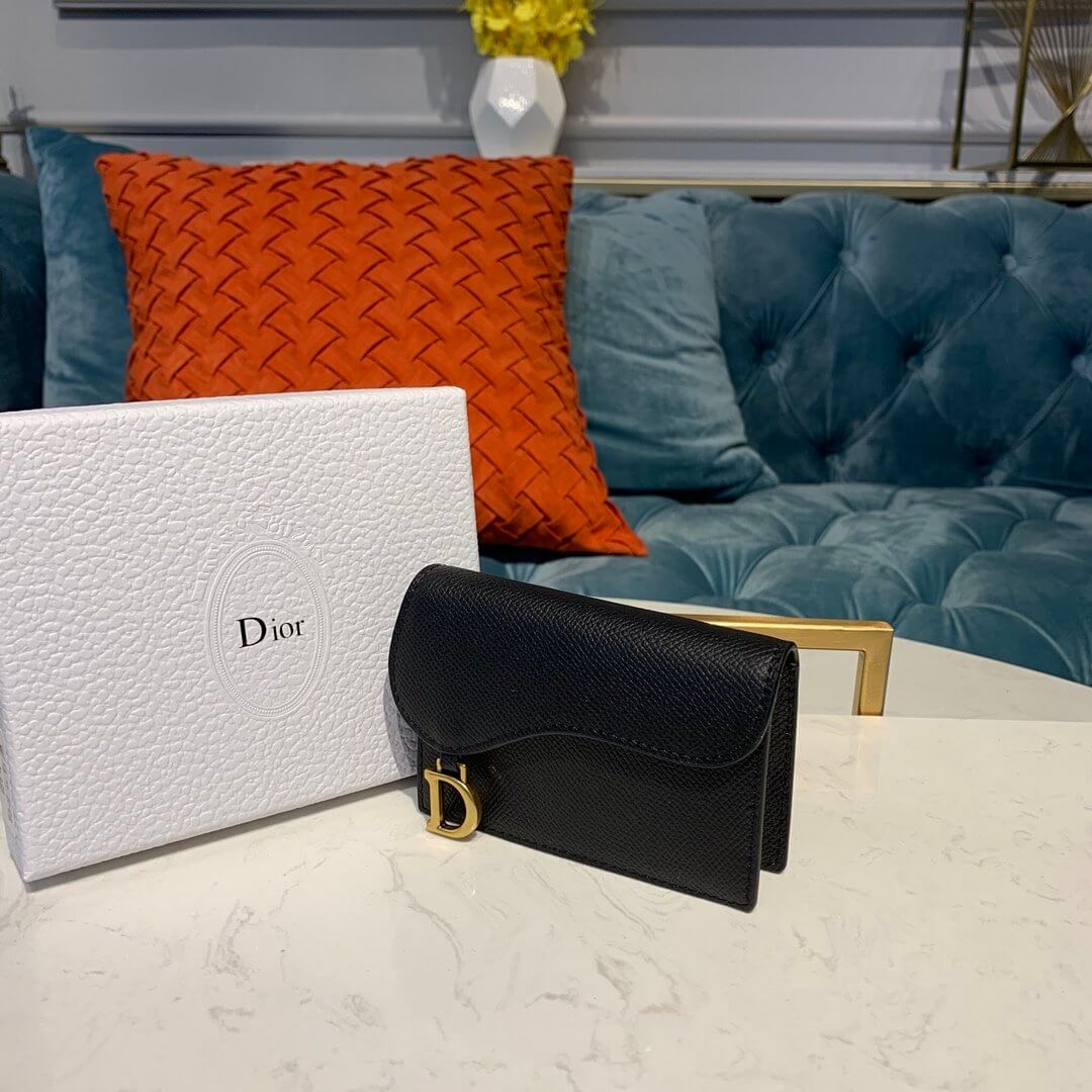 Dior Saddle Flap Card Holder Black - Image 9
