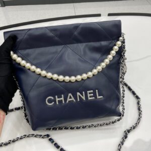Chanel 22 Small Blue Handbag
