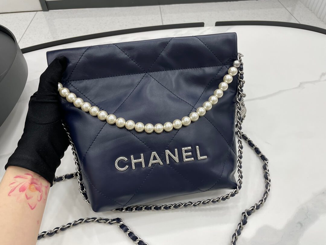 Chanel 22 Small Blue Handbag
