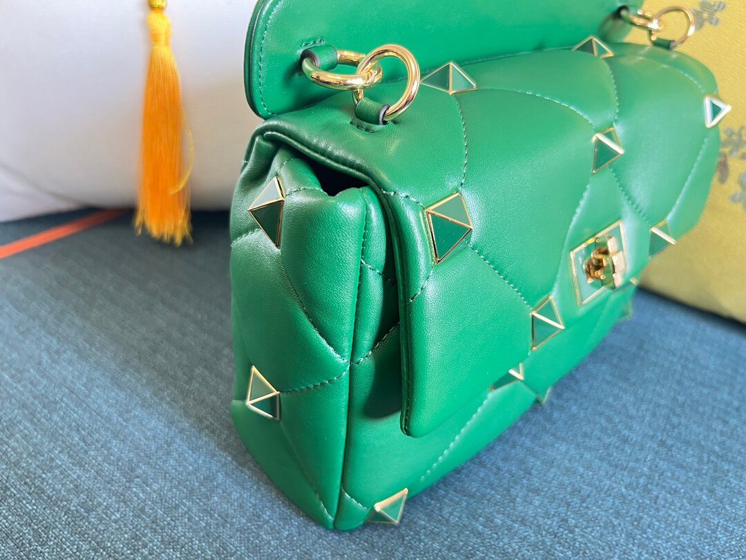 Valentino Garavani Roman Stud Green Bag - Image 9