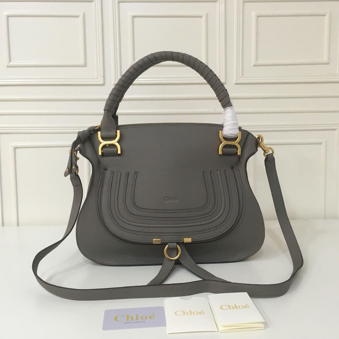 Chloe Marcie Double Carry Grey Bag
