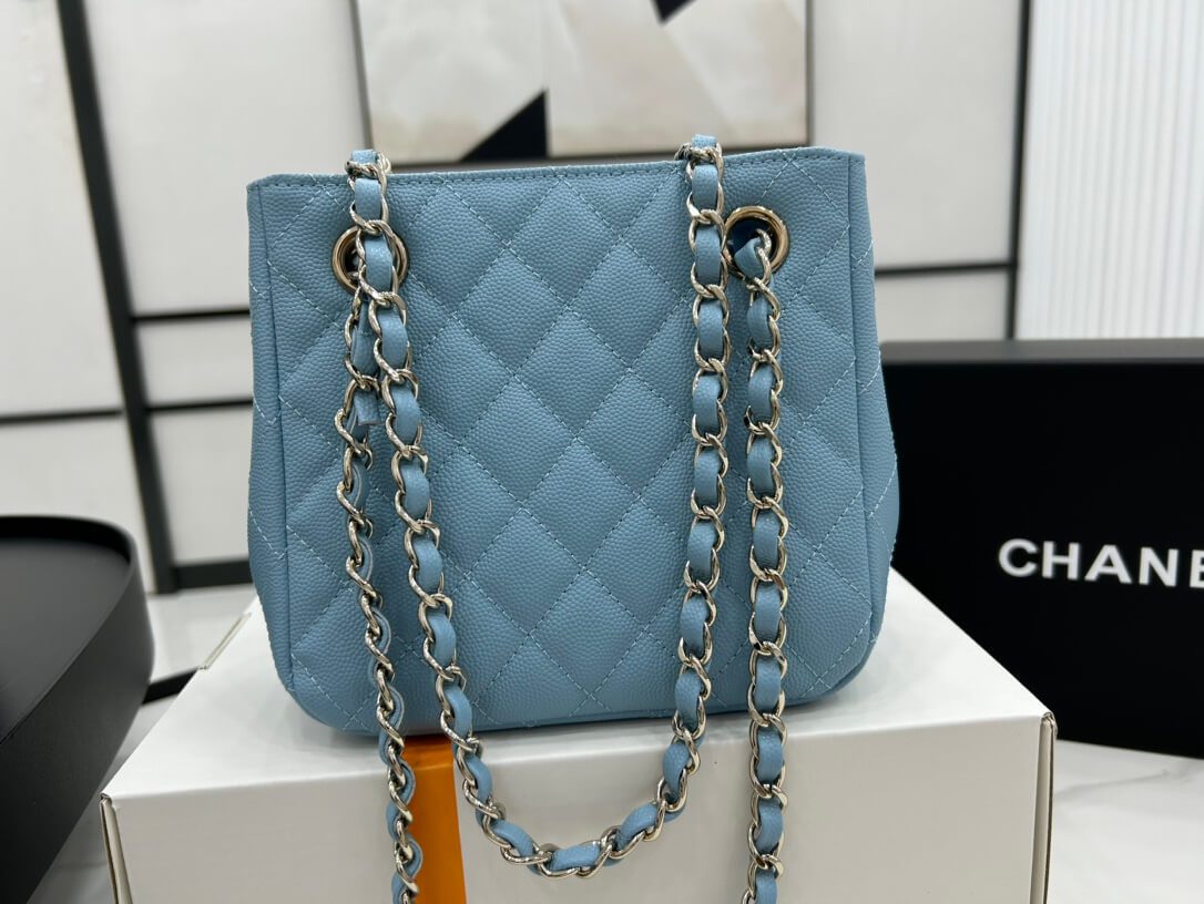 Chanel Classic Tote Bag Sky Blue - Image 4