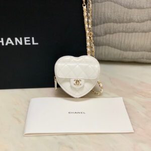 Chanel CC Love Heart Mini Bag White