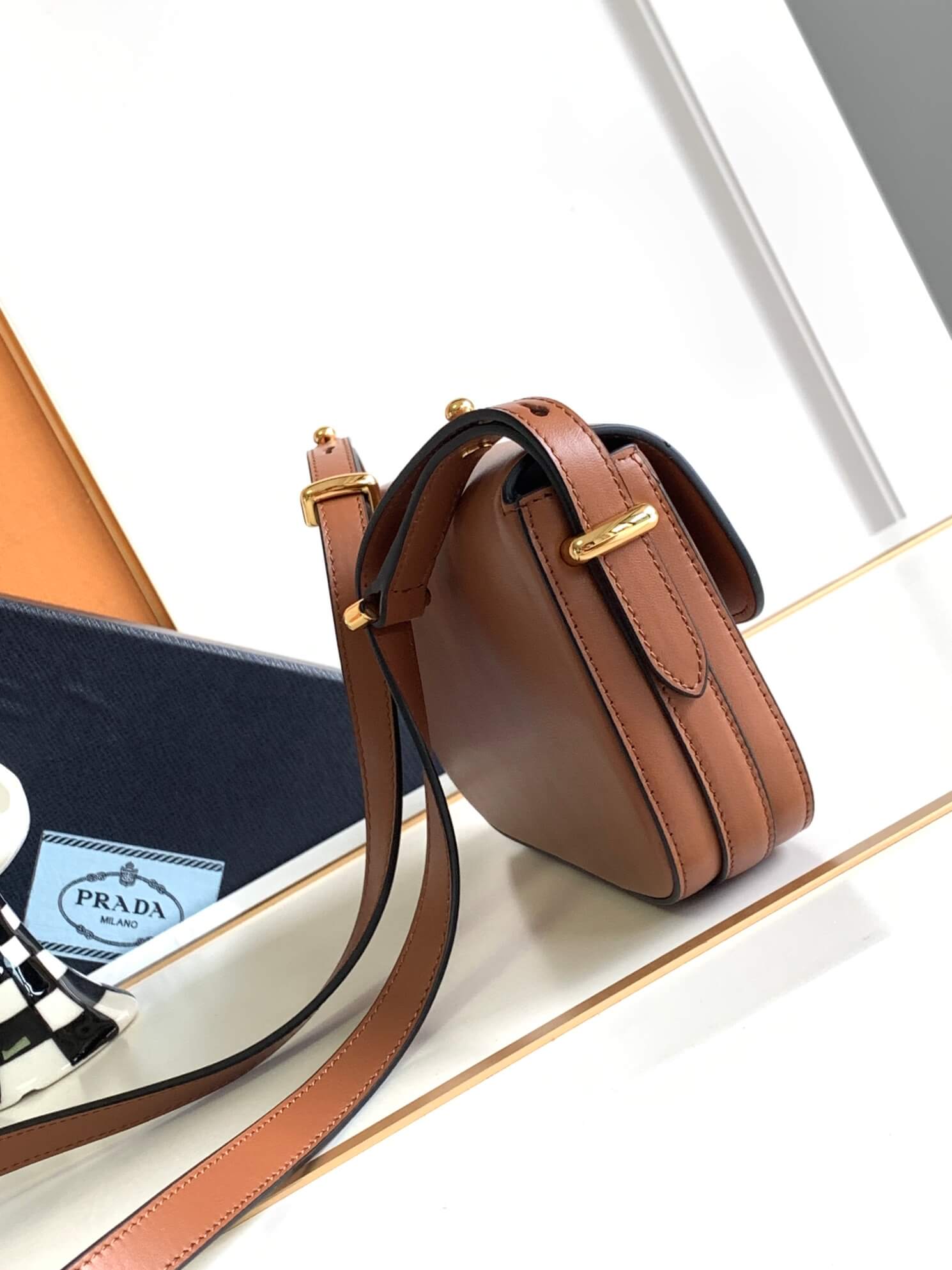 Prada Embleme Saffiano Shoulder Bag - Image 4