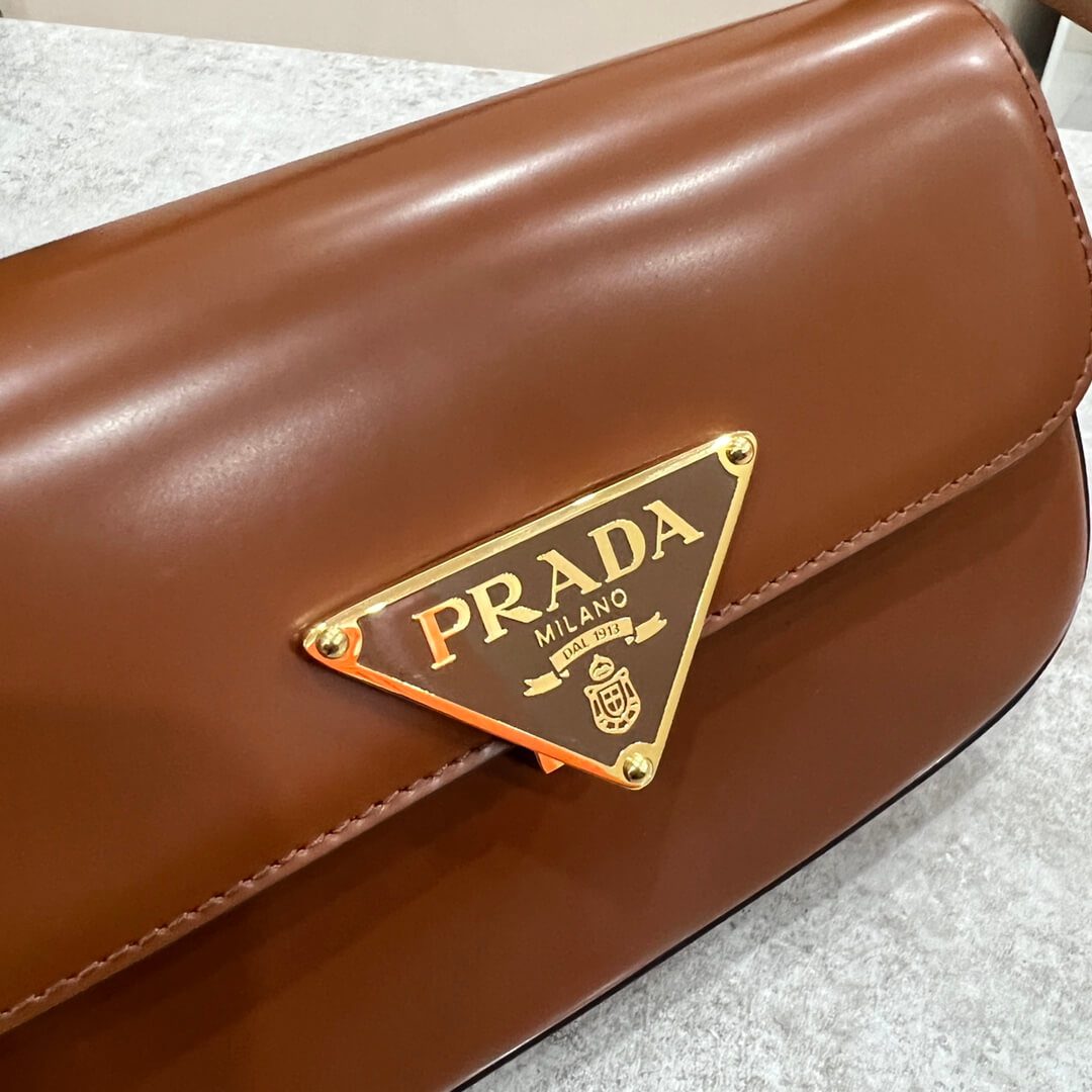 Prada Embleme Saffiano Shoulder Bag in Brown - Image 2