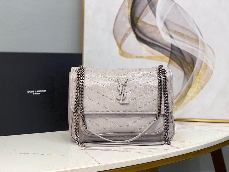 Women's YSL Niki Medium Leather Shoulder Bag