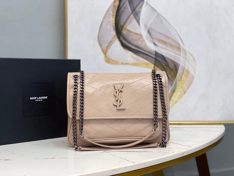 Women’s YSL Niki Medium Leather Shoulder Bag