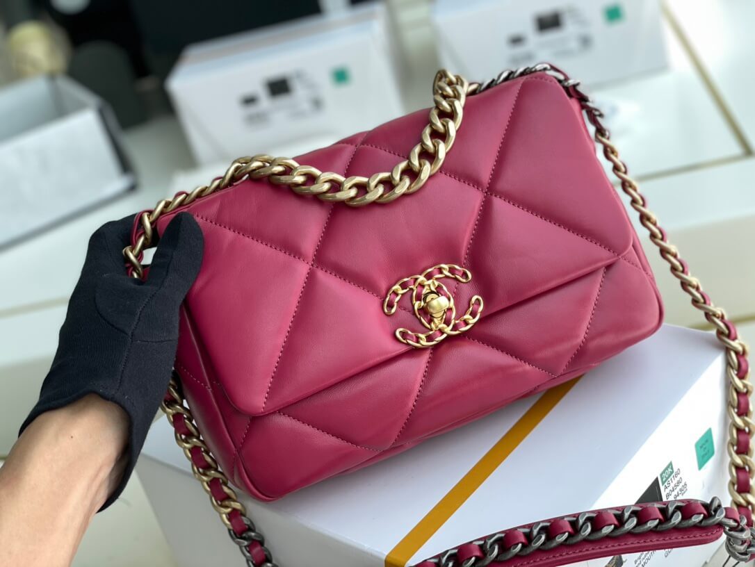 Chanel 19 Bag Dark Pink - Image 3