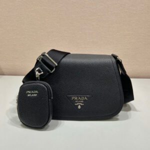 Prada black Vitello Daino Soft Leather Bag
