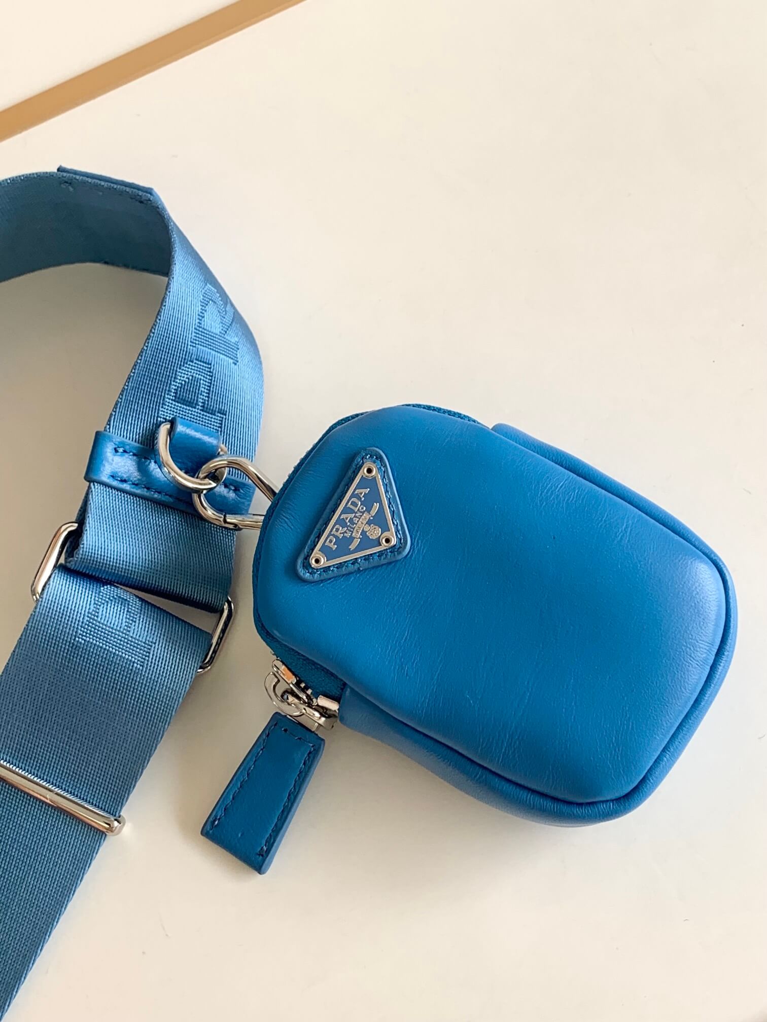 Prada Hobo Sky Blue Bag - Image 6