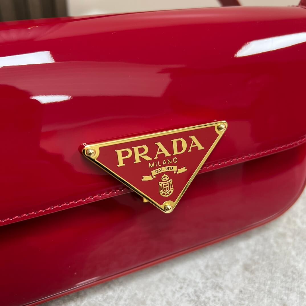 Prada Embleme Saffiano Shoulder Bag in Patent Leather - Image 5