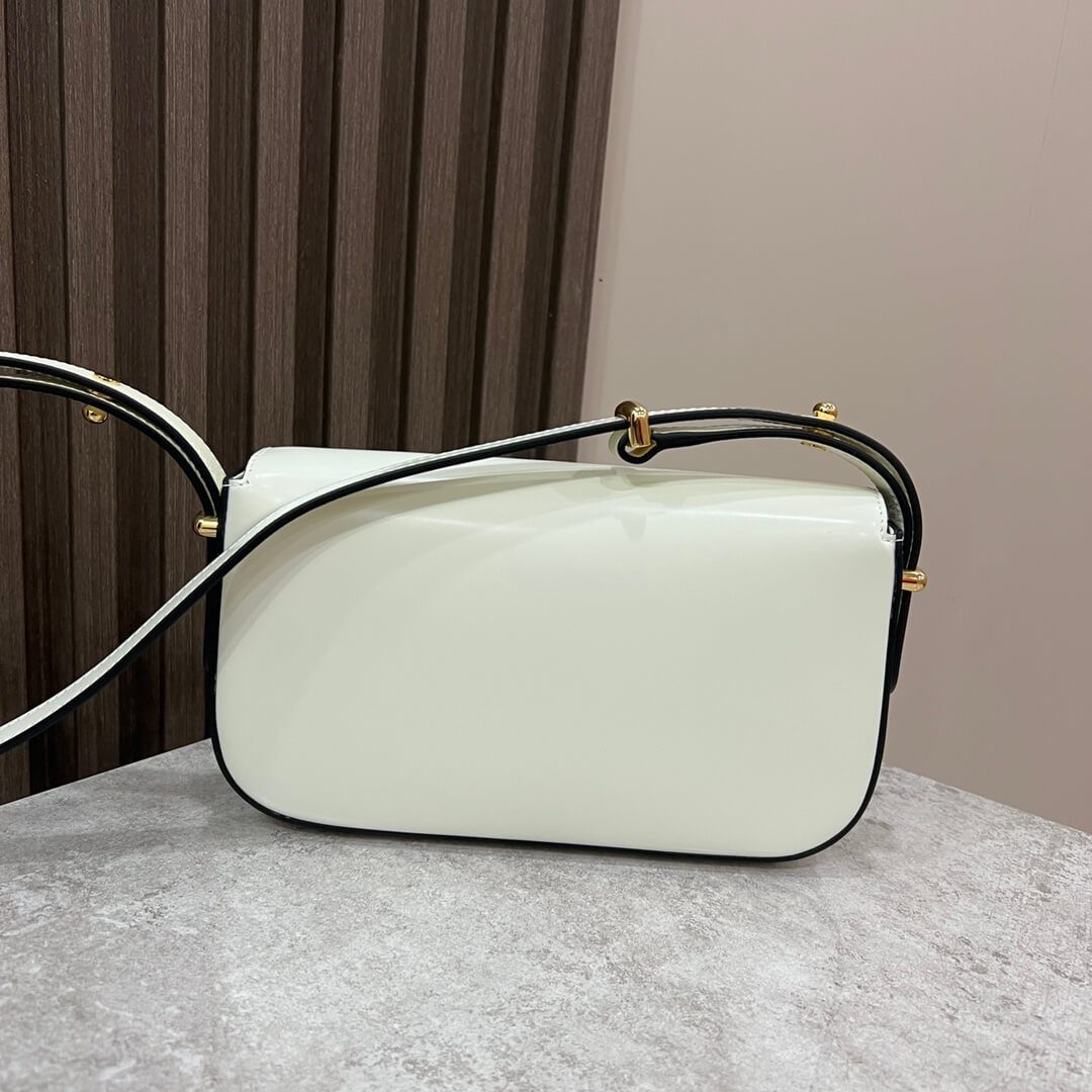 Prada Embleme Saffiano Shoulder Bag White - Image 2