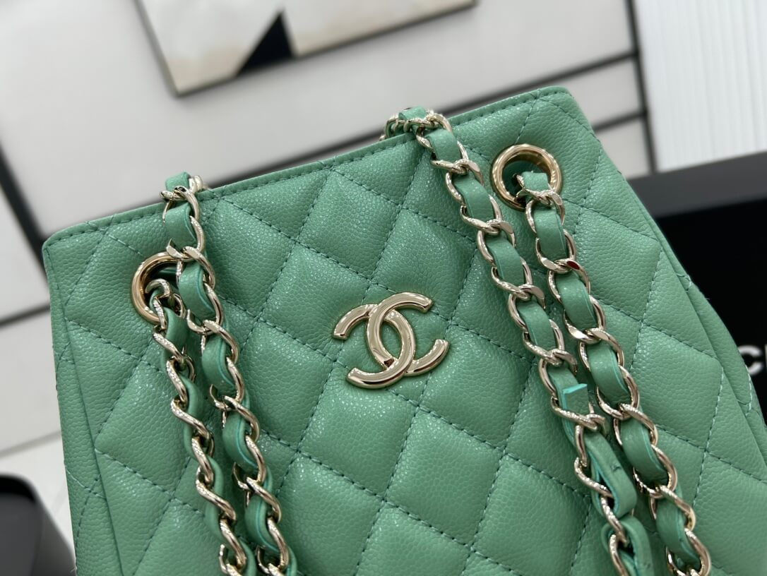 Chanel Classic Tote Bag Green - Image 5