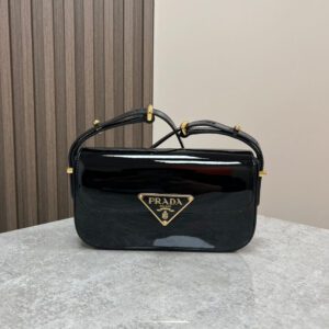 Prada Embleme Saffiano Shoulder Bag in Patent Leather