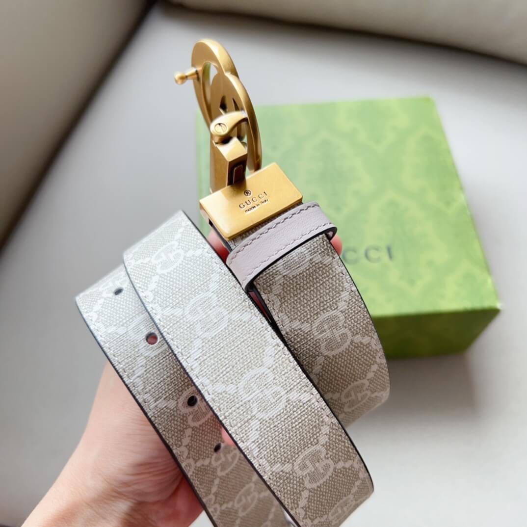 Gucci GG Reversible Leather Belt - Image 3