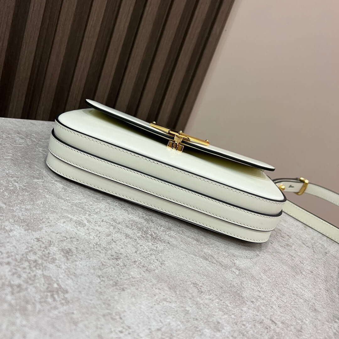 Prada Embleme Saffiano Shoulder Bag White - Image 3