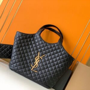 YSL Icare Maxi Shopping Bag Black