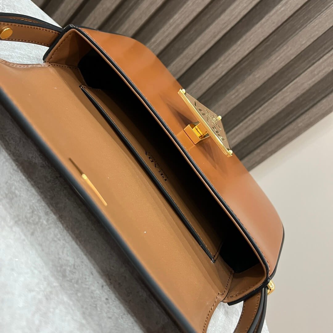 Prada Embleme Saffiano Shoulder Bag in Brown - Image 5