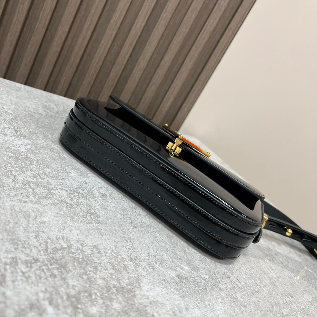 Prada Embleme Saffiano Shoulder Bag in Patent Leather - Image 6