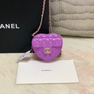 Chanel CC Love Heart Mini Bag Purple