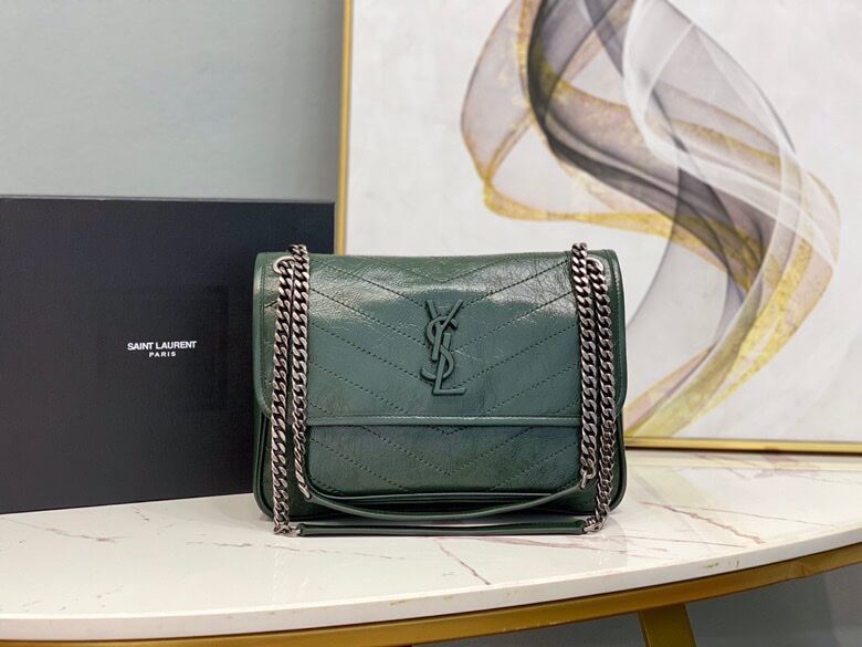 Women’s YSL Niki Medium Leather Shoulder Bag