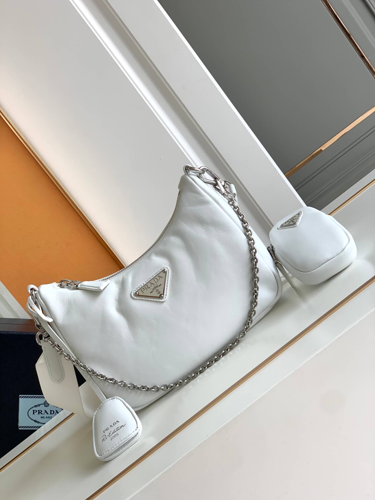 Prada Hobo White Bag - Image 8