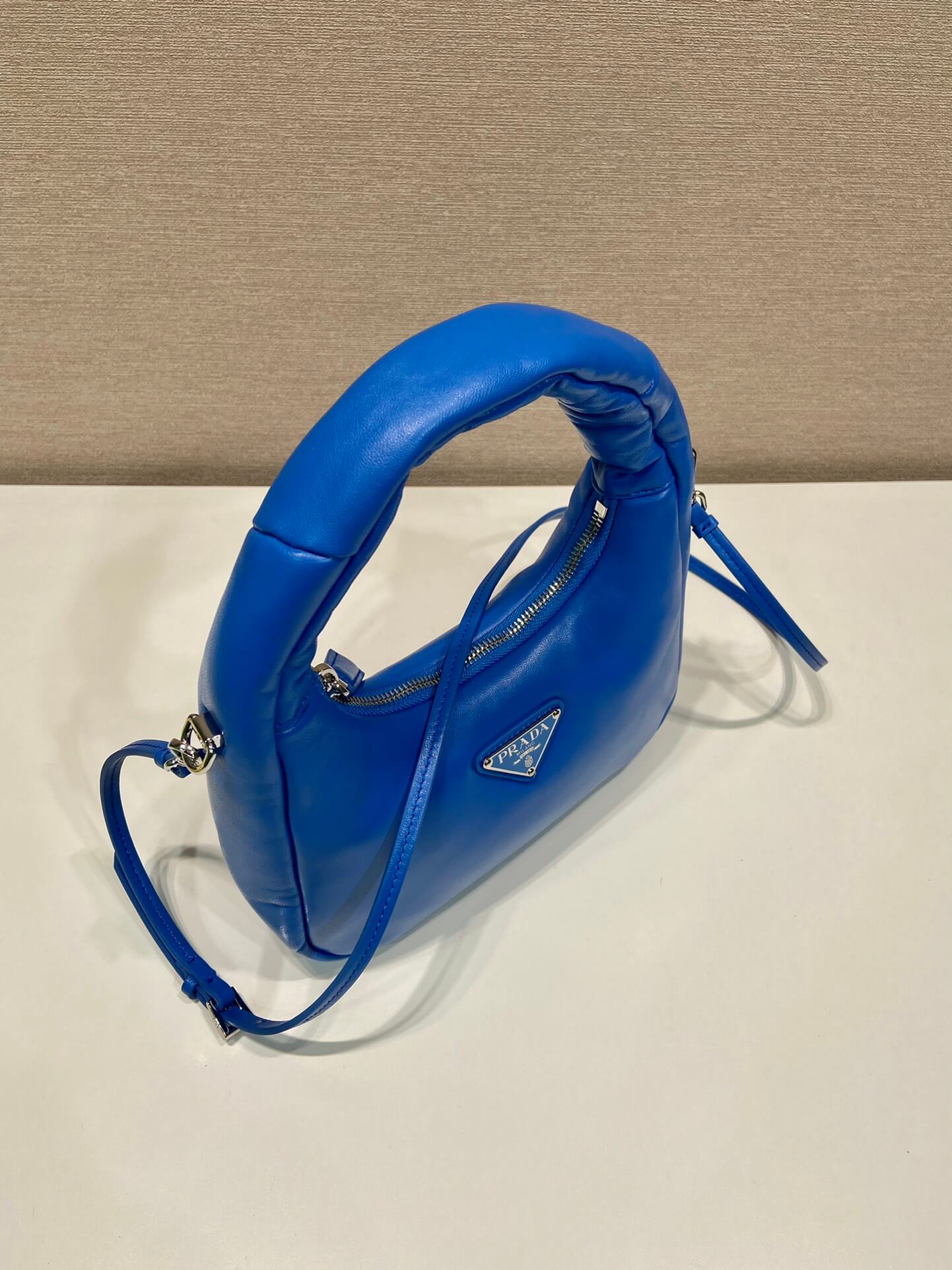 Prada Small Padded Blue Bag - Image 8